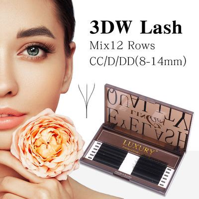 Luxury YY Shape Handmade Eyelash Extension 0.10mm Thickness D Curling Fake Lashes Поставка ложных ресниц