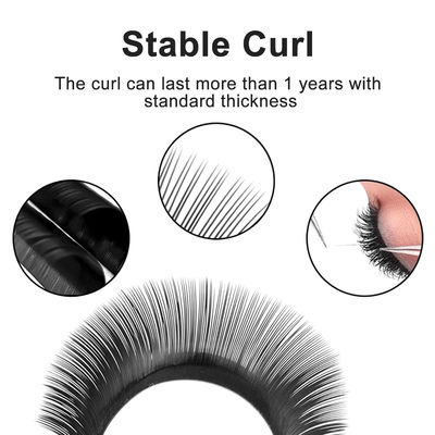 Luxury YY Shape Handmade Eyelash Extension 0.10mm Thickness D Curling Fake Lashes Поставка ложных ресниц