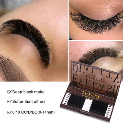 Luxury YY Shape Handmade Eyelash Extension 0.10mm Thickness D Curling Fake Lashes Поставка ложных ресниц