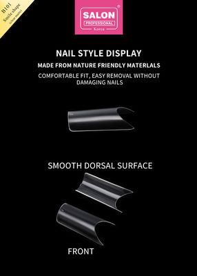 ABS Clear Matte Full Cover Fake Nails Smile Shape для салона и самодельного макияжа