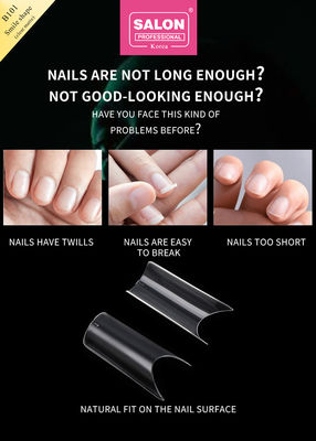 ABS Clear Matte Full Cover Fake Nails Smile Shape для салона и самодельного макияжа