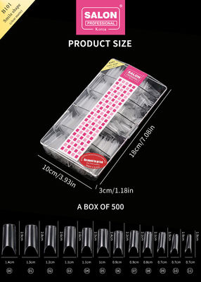 ABS Clear Matte Full Cover Fake Nails Smile Shape для салона и самодельного макияжа