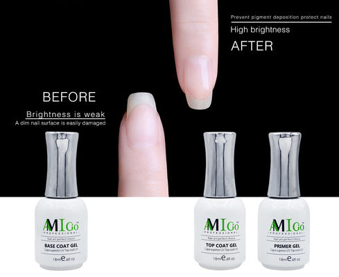 Amigo Gel Nail Polish Set UV LED Soak Off Base Glossy Matte Top Coat Gel Nail Art 18 мл. Покрытие для ногтей с гелем